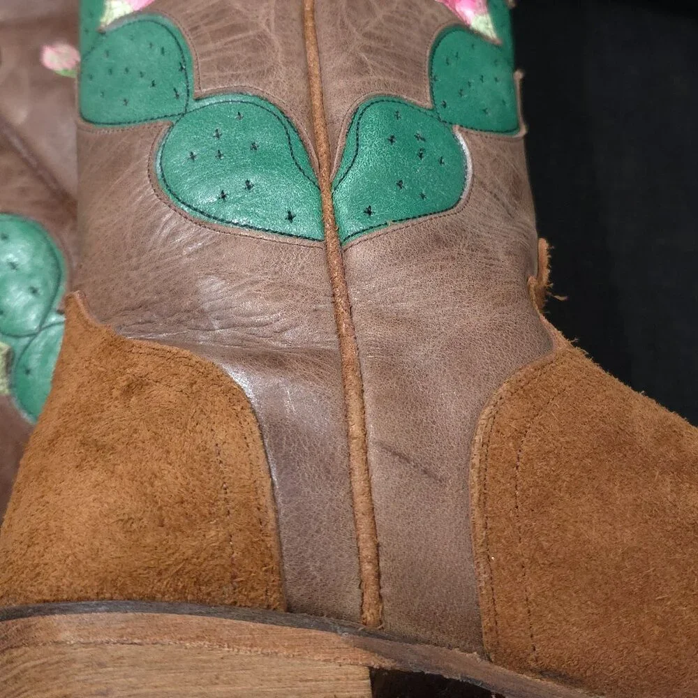 Junk Gypsy by Lane Hard to Handle Cactus Flower Snip Toe Boots- Size 7 1/2 - Picture 12 of 16